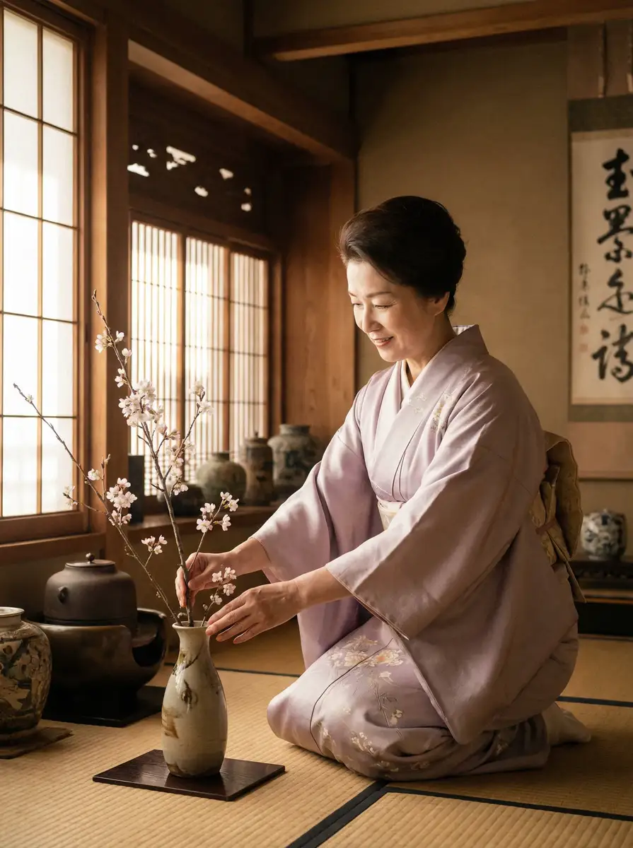 一位优雅的 黄色软件下载-高清福利视频合集|免费快速下载|每日更新 在和室中插花